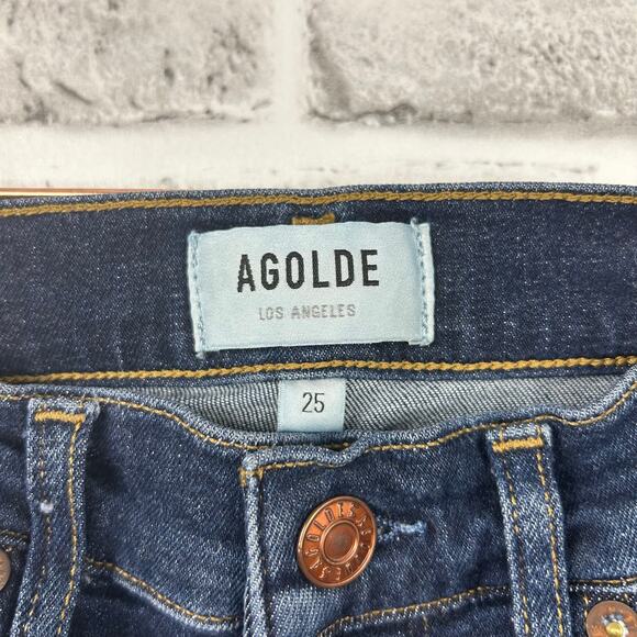 Agolde Sophie Skinny Blue Stretch Jeans A123-1045 Dark Wash Sz 25 - Picture 3 of 8